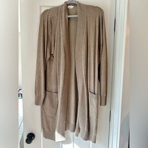 Cielo Women's Long Sleeve Sweater Duster Cardigan, 3x Tan NWOT